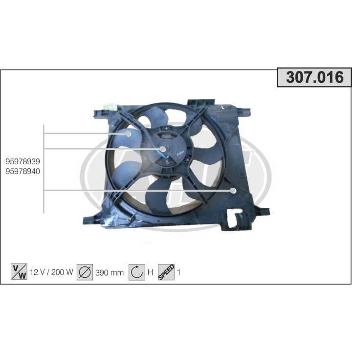 307016  FAN CHEVROLET Spark 1.0/1.2