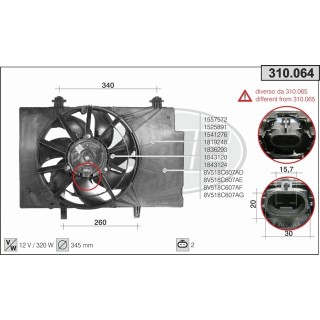310064  FAN FORD FIESTA VI 1.25/1.4/1.6/1.6 TDCi MT/AT AC