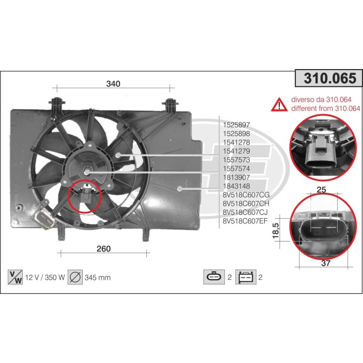 310065  FAN FORD FIESTA VI 1.25/1.4/1.6/1.6 TDCi MT/AT AC