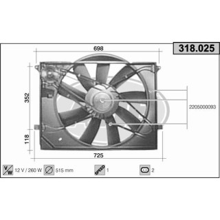 318025  MERCEDES W220 CLK 500-S280-320- 430-500-CL 55AMG