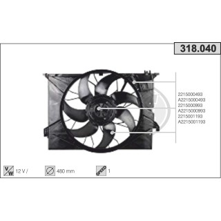 318040  FAN MERCEDES Classe S (W221) S250CDi/280/300 05-13