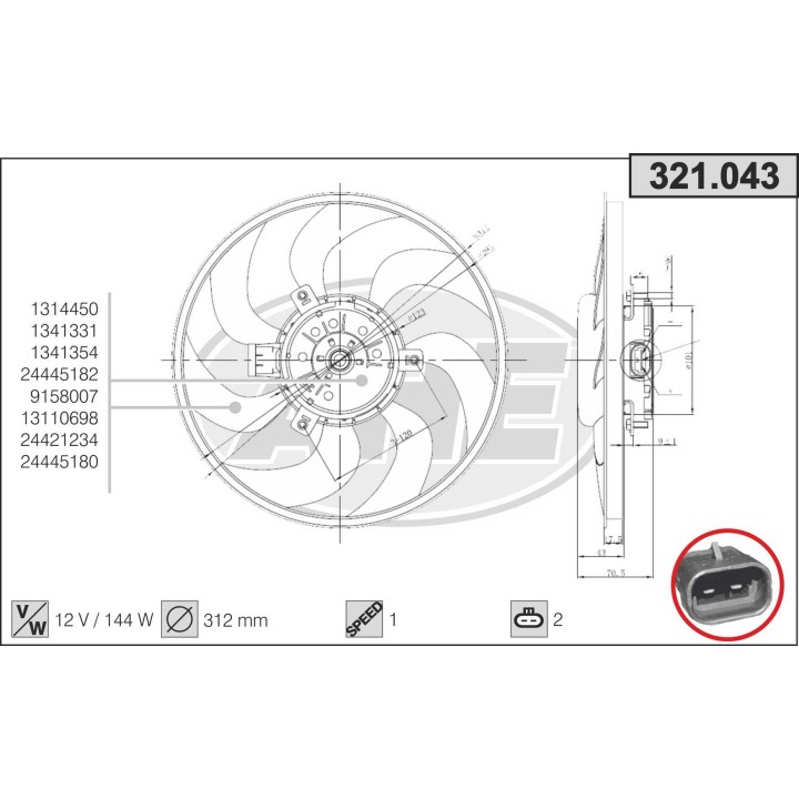 321043  Opel Corsa C / Combo / Tigra 1.0 - 1.2 - 1.4 - 1.6