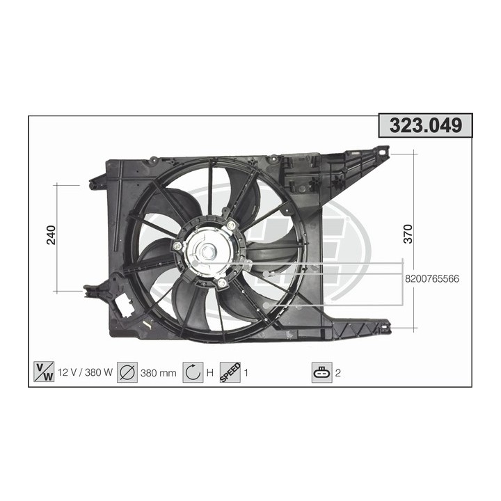 323049  FAN DACIA Logan/Sandero 1.2/1.5Dci/1.6  06-