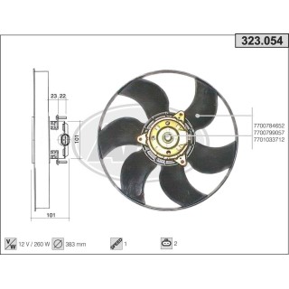 323054  FAN RENAULT 19/Megane 88-92