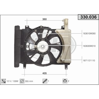 330036  FAN Cond.TOYOTA Yaris 1.5   05-