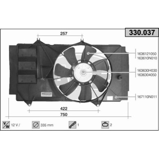 330037  FAN TOYOTA Yaris 1.4D4D 05-