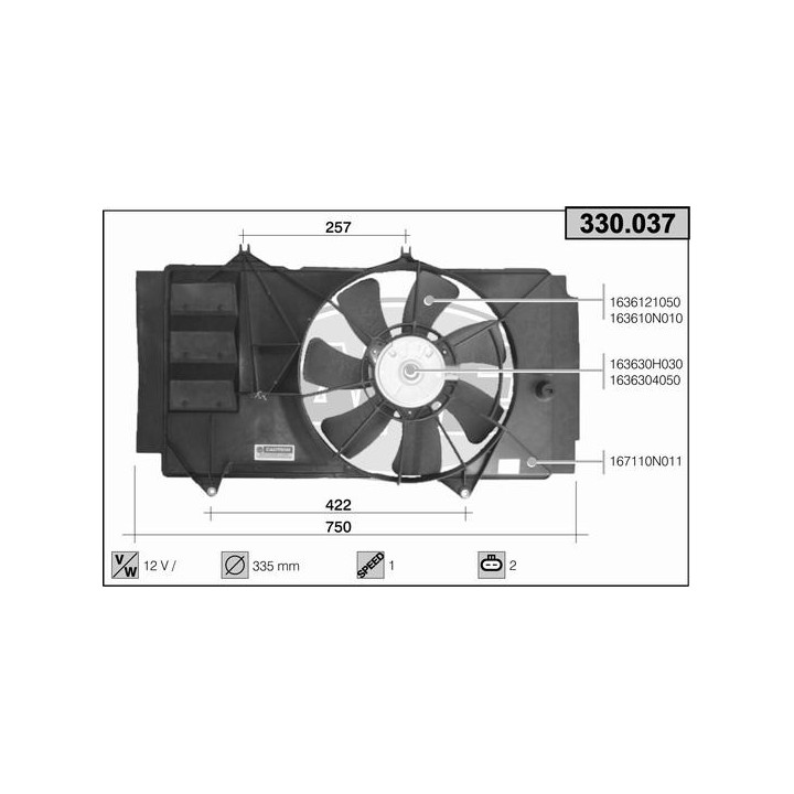 330037  FAN TOYOTA Yaris 1.4D4D 05-