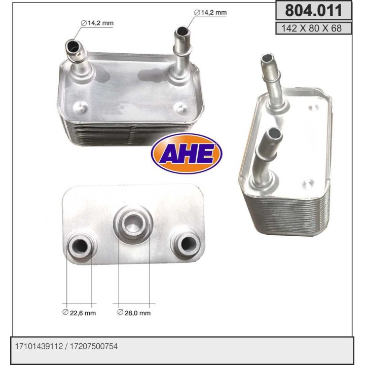 804011  Oilcooler BMW Serie X5 E53 3.0i-d/4.4i/4.6i