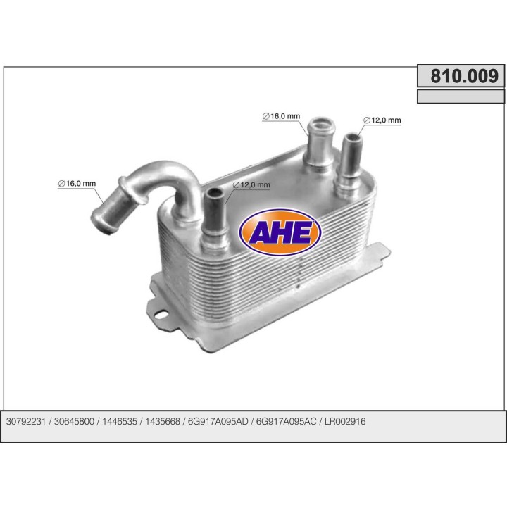 810009  OILCOOLER FORD C-MAX II 1.0/1.5/1.6 12.10-