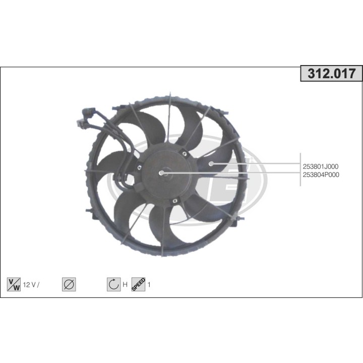 312017  FAN HYUNDAI i20 1.2/1.4/1.4CRDi/1.6/1.6CRDi  08-12