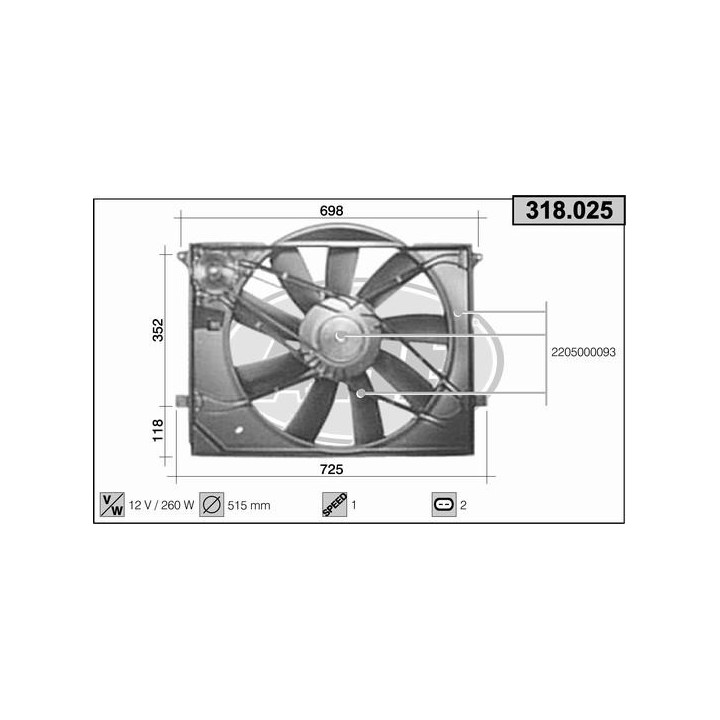 318025  MERCEDES W220 CLK 500-S280-320- 430-500-CL 55AMG