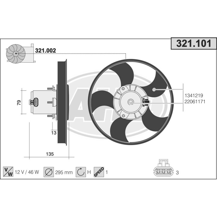 321101  OPEL Corsa B (73_, 78_, 79_) / Combo B 1.4 - 1.5 D