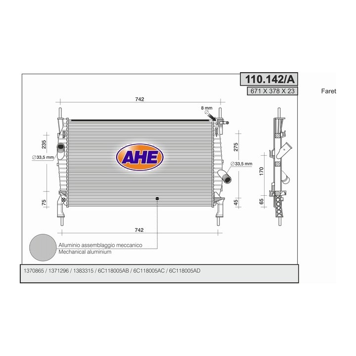 110142/A  FORD Transit VII 2.3 EFI 16V - 2.2 TDCI - 2.4 TDCI