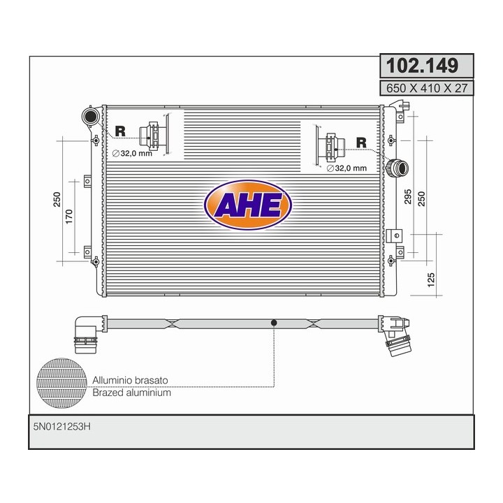 102149  RAD VOLKSWAGEN Tiguan/Alhambra 1.4TSi/2.0TDi/2.0TF