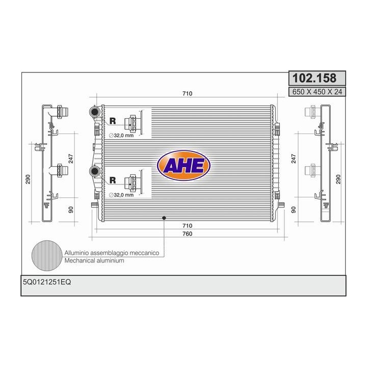 102158  RAD VOLKSWAGEN Golf VII 2.0TDi +/-AC M/AT   12-