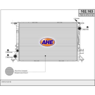 102163  RAD AUDI A8 4.0TFSi/4.2FSi/4.2TDi/6.3FSi +/-AC M/A