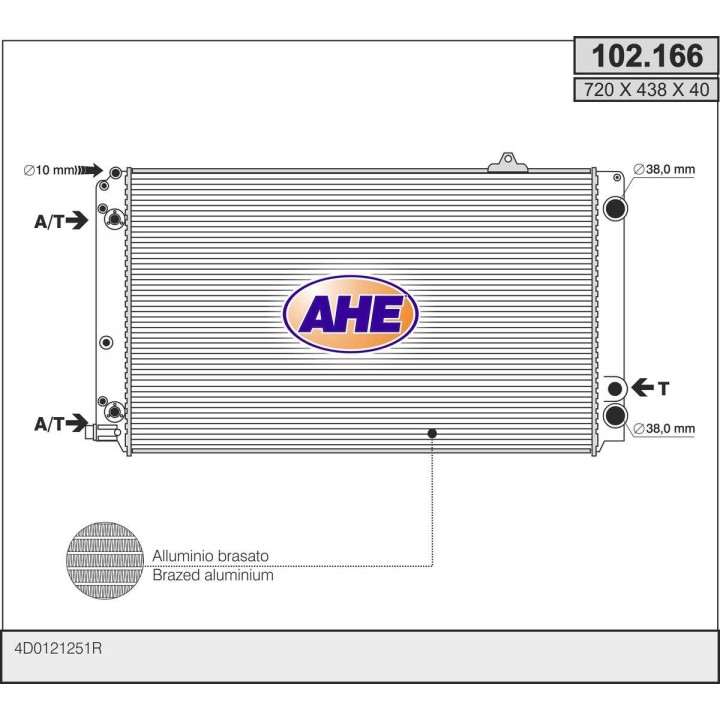 102166  RAD AUDI A8 3.7-4.2 +/-AC M/AT  99-02