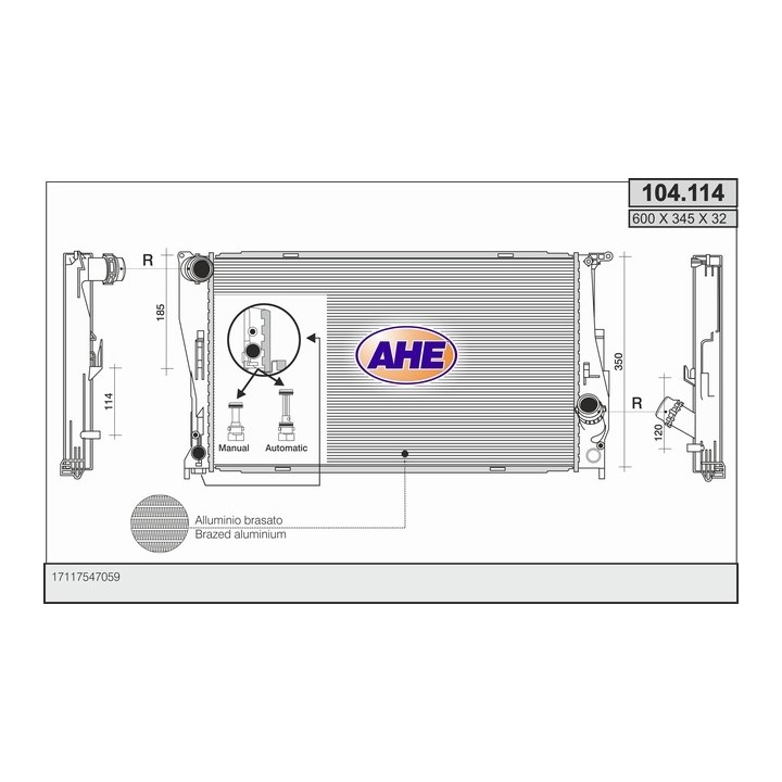 104114  RAD BMW Serie 3 E90/91/92/93 335i/ix M/AT +/-AC 07
