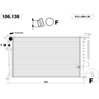 106138  RAD CITROEN Xsara 2.0    +/-AC
