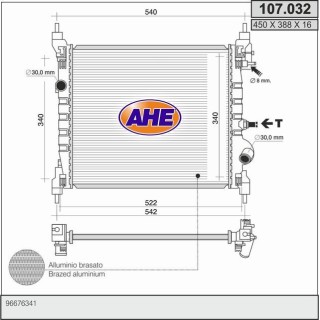 107032  RAD CHEVROLET Spark 1.0i 16V/BiFuel - 1.2i 16V 10-