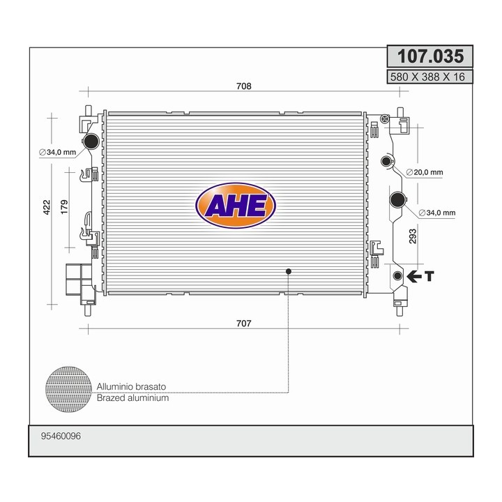 107035  RAD CHEVROLET Aveo 1.4/1.6 +/-AC MT 12-
