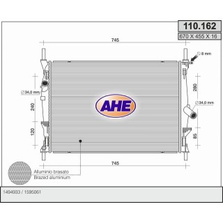 110162  RAD FORD Transit/Tourneo 2.2TDCi/2.4TDCi +/-AC