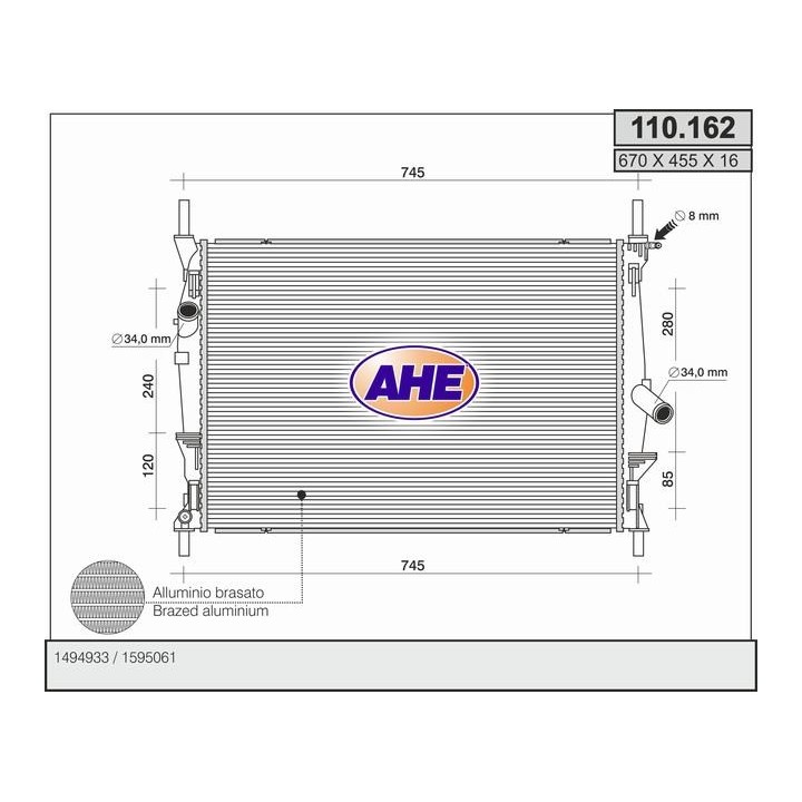 110162  RAD FORD Transit/Tourneo 2.2TDCi/2.4TDCi +/-AC