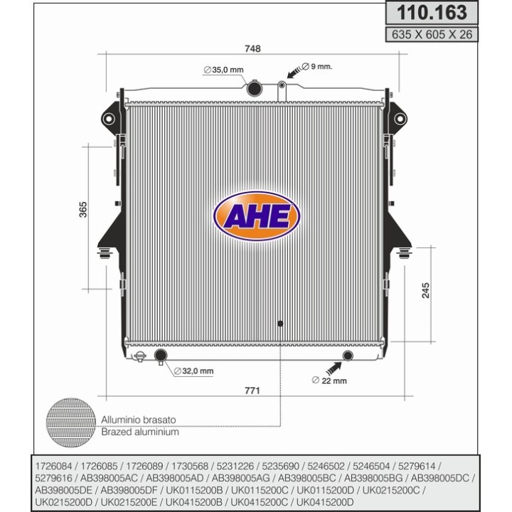 110163  RAD FORD Ranger 3.2TDCi +/-AC  11-