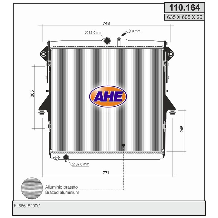 110164  RAD FORD Ranger 2.5 +/-AC   11-