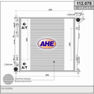 112078  RAD HYUNDAI ix35/KIA Sportage IV 2.0CRDi +/-AC 09-
