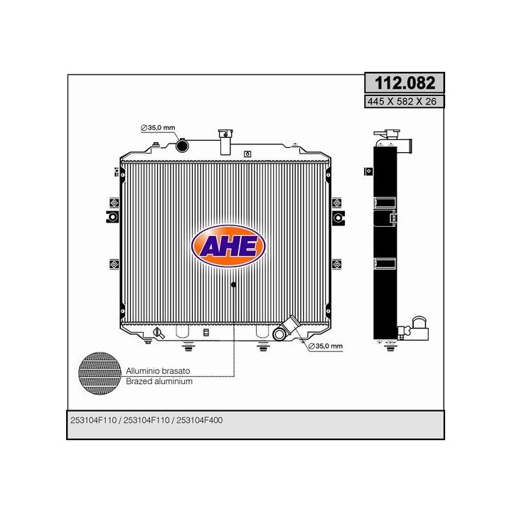 112082  RAD HYUNDAI H100 2.5TD/TDCi +/-AC 96-