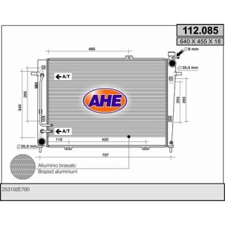 112085  RAD HYUNDAI Tucson 2.0 CRDi MT/ AT +/- AC