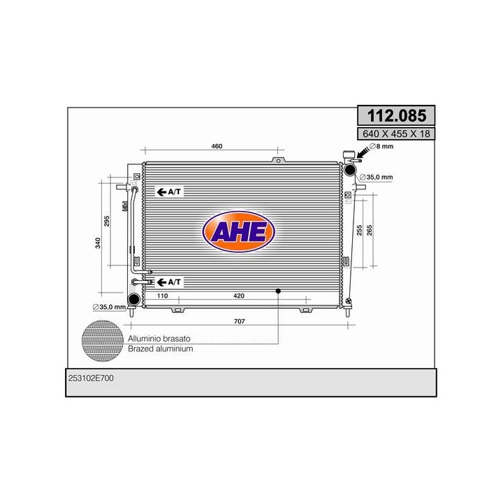 112085  RAD HYUNDAI Tucson 2.0 CRDi MT/ AT +/- AC