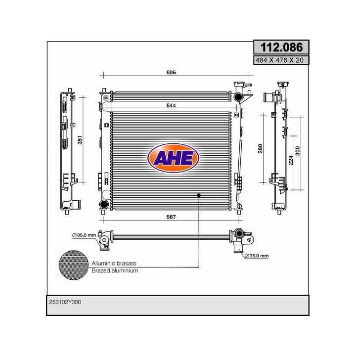 112086  RAD HYUNDAI ix35/KIA Sportage IV 2.0CRDi +/-AC 09-