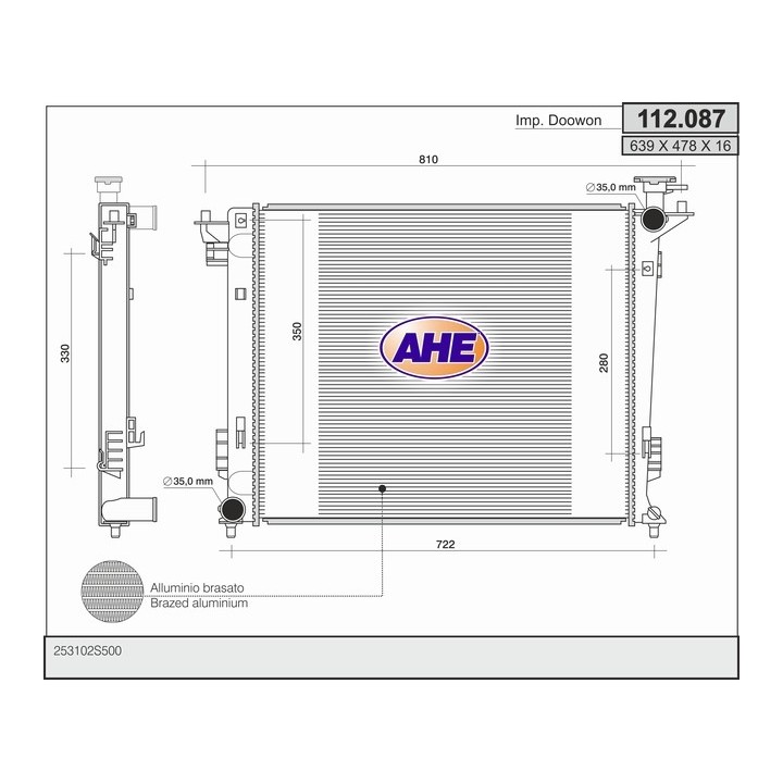112087  RAD HYUNDAI ix35/KIA Sportage IV 1.6/2.0 +/-AC 09-