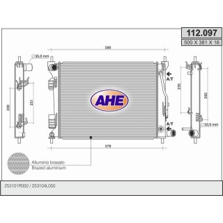 112097  RAD HYUNDAI Accent IV/KIA Rio 1.2/1.4 +/-AC AT 11-