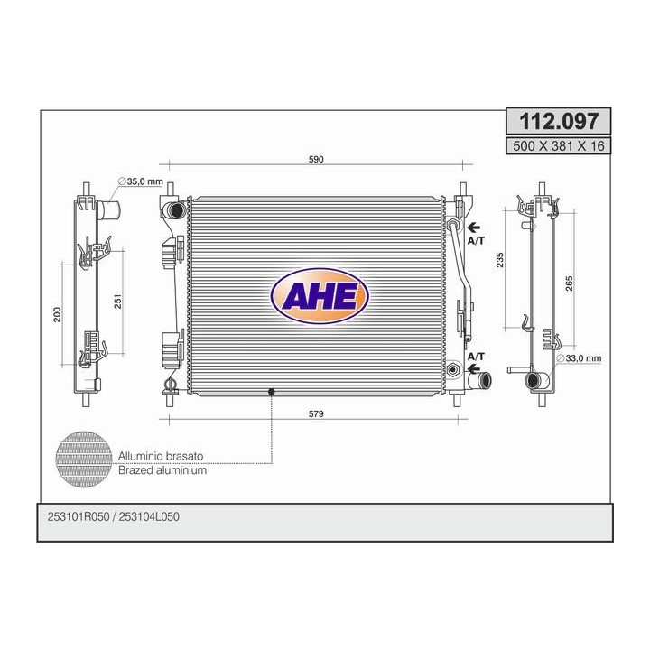 112097  RAD HYUNDAI Accent IV/KIA Rio 1.2/1.4 +/-AC AT 11-