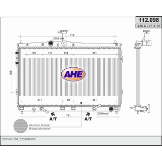 112098  RAD HYUNDAI H1 2.3/2.5CRDi +/-AC M/AT  07-