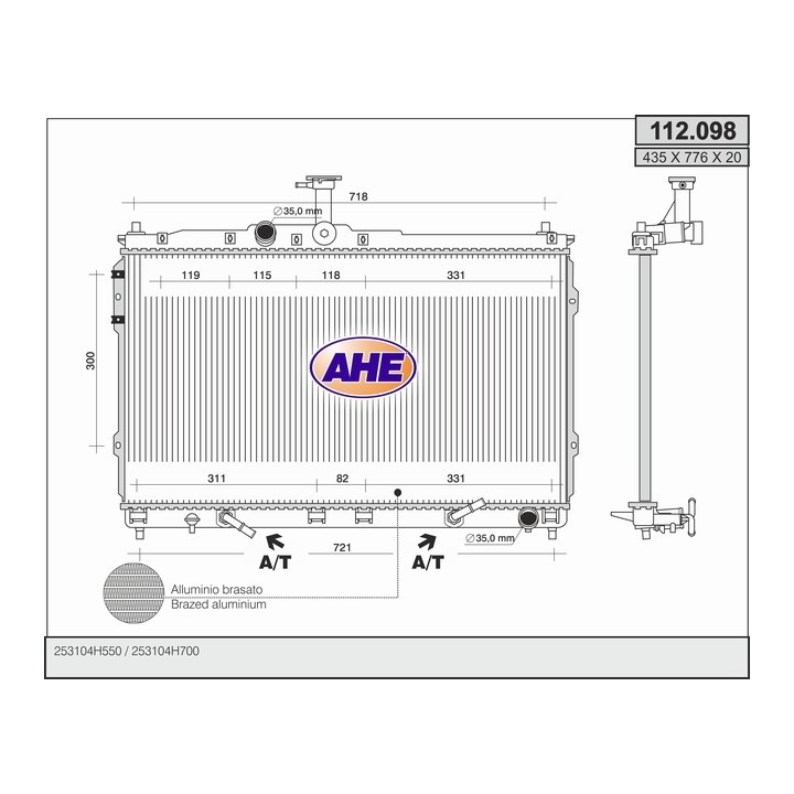 112098  RAD HYUNDAI H1 2.3/2.5CRDi +/-AC M/AT  07-