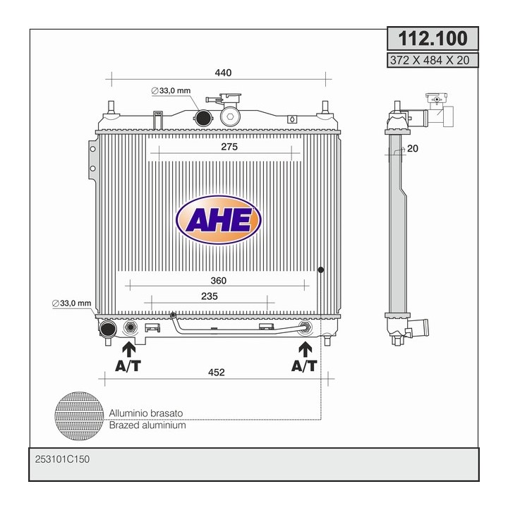 112100  RAD HYUNDAI Getz 1.3 +/-AC M/AT  02-06