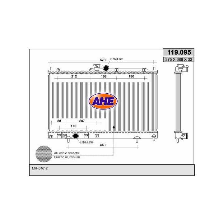119095  RAD MITSUBISHI Lancer VI Evolution 2.016v +/-AC 03