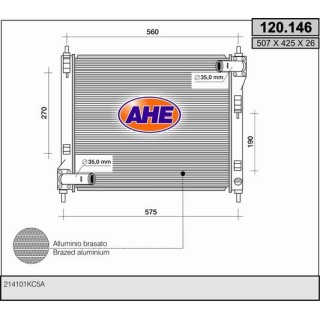 120146  RAD NISSAN Juke 1.6 +/-AC 06/10-