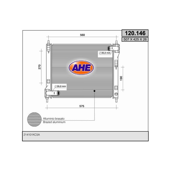 120146  RAD NISSAN Juke 1.6 +/-AC 06/10-