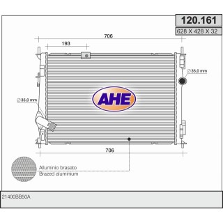 120161  RAD NISSAN Qashqai 1.6DCi +/-AC M/AT 07-