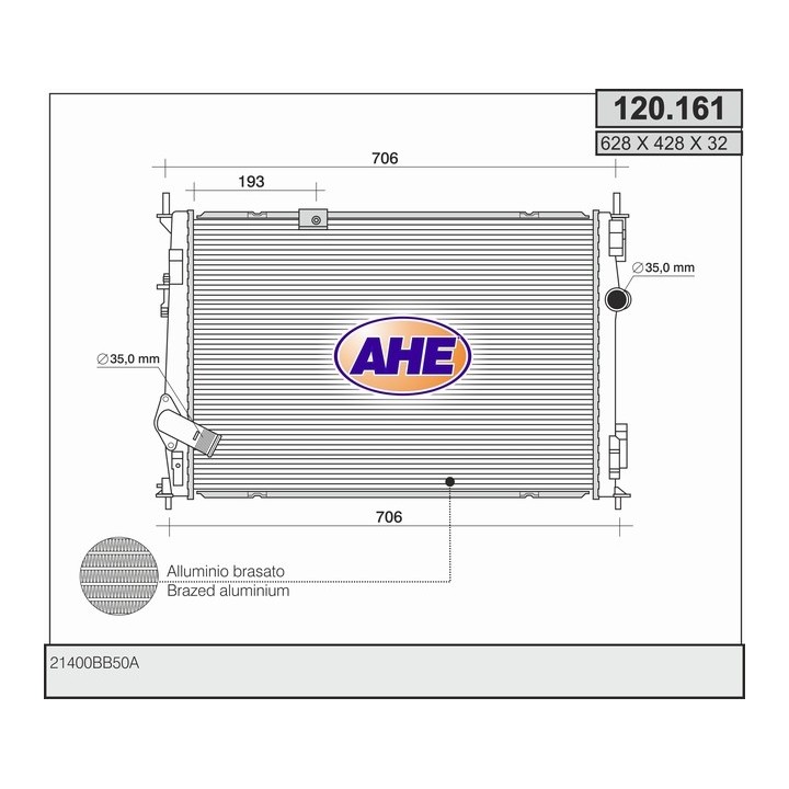 120161  RAD NISSAN Qashqai 1.6DCi +/-AC M/AT 07-