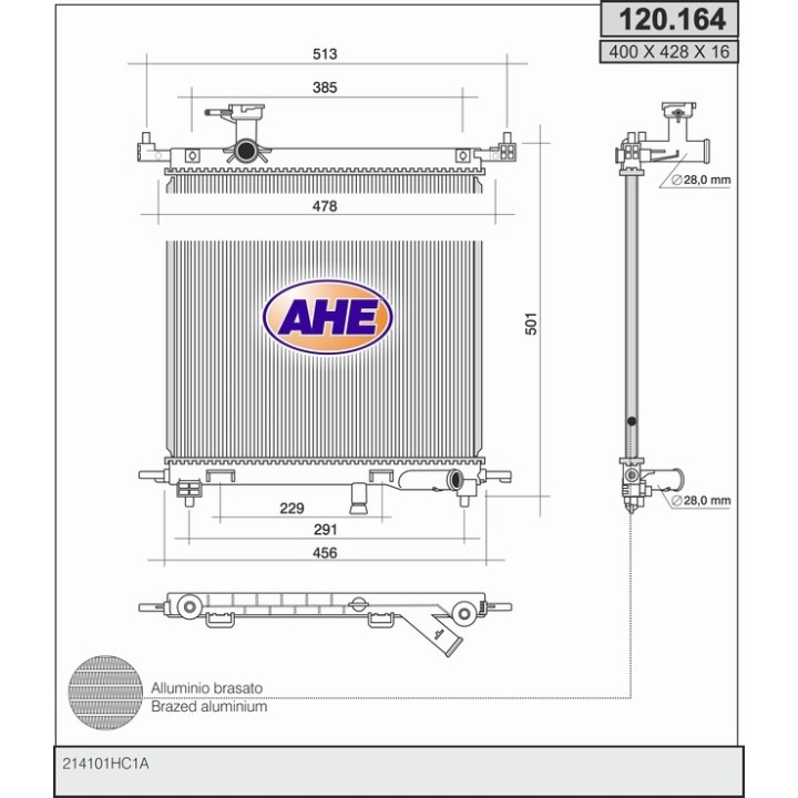 120164  RAD NISSAN Micra 1.2 +/-AC   11-