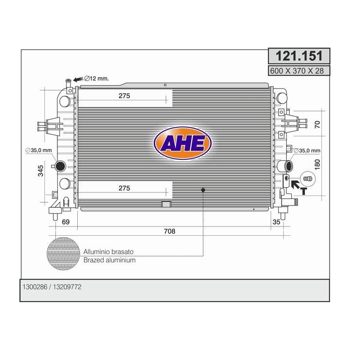 121151  RAD OPEL Astra H 1.6 16v Turbo +/-AC 06-