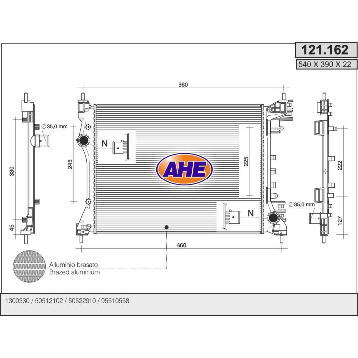 121162  RAD OPEL Combo 12-