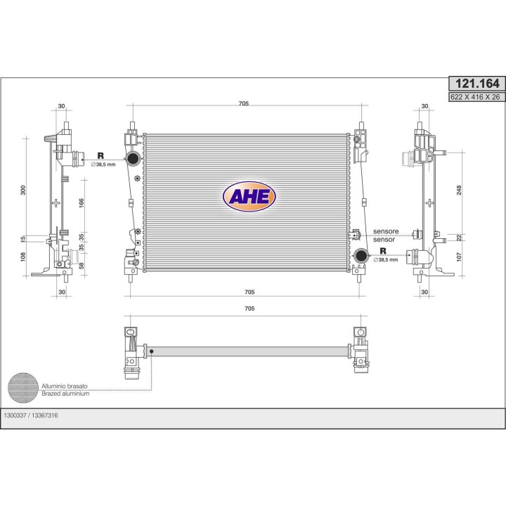 121164  RAD OPEL Corsa D 1.4Turbo +/-AC M/AT  06-