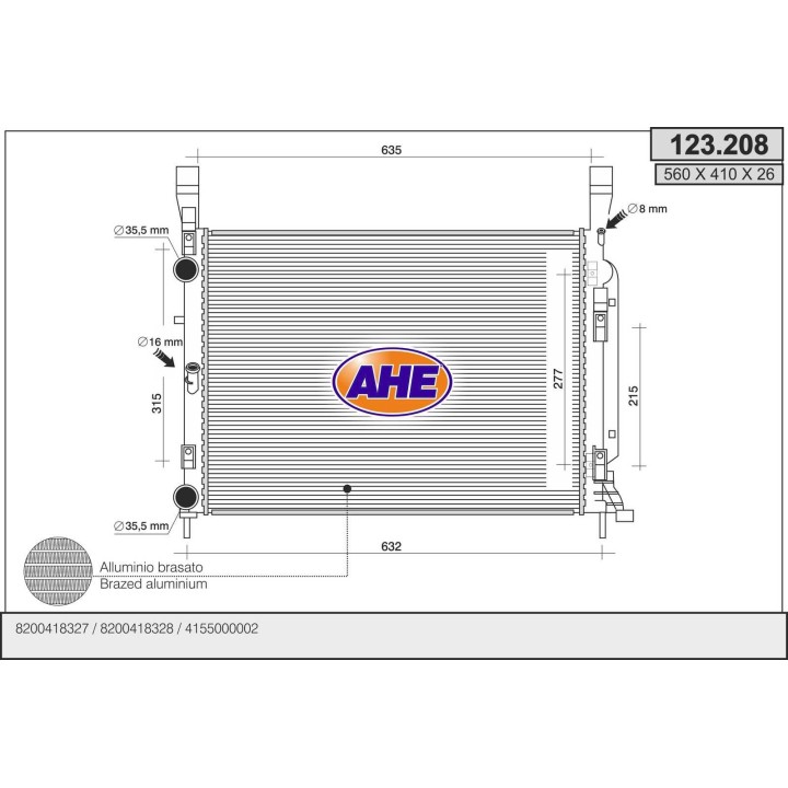 123208  RAD RENAULT Kangoo II 1.5Dci/1.6 07-